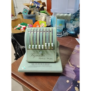 VINTAGE PAYMASTER RIBBON WRITER SERIES 8000 Check Printer Great Shape PALE Green